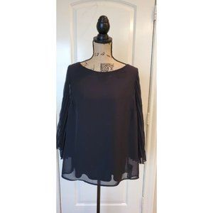 ALYX NWOT Blouse Sheer Lined Pleated ¾ Sleeves Black – Women’s XL